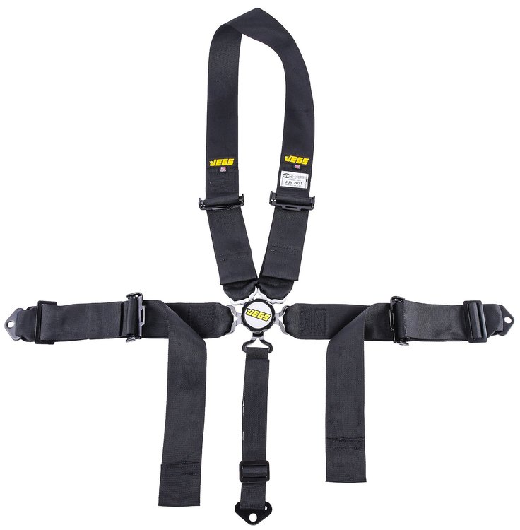Black Cam Lock Ultra Series Harness 5-Point Design Pull Up U-Type [Wrap-Around or Bolt-In Installation]