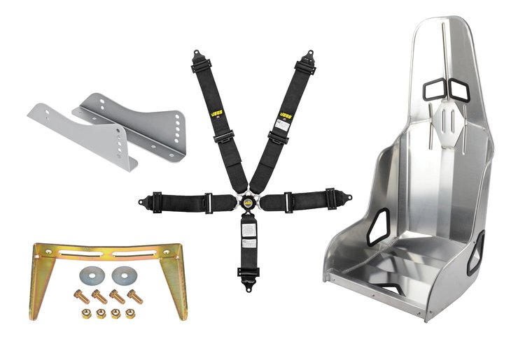 17 in. Race Seat and Black Harness Kit