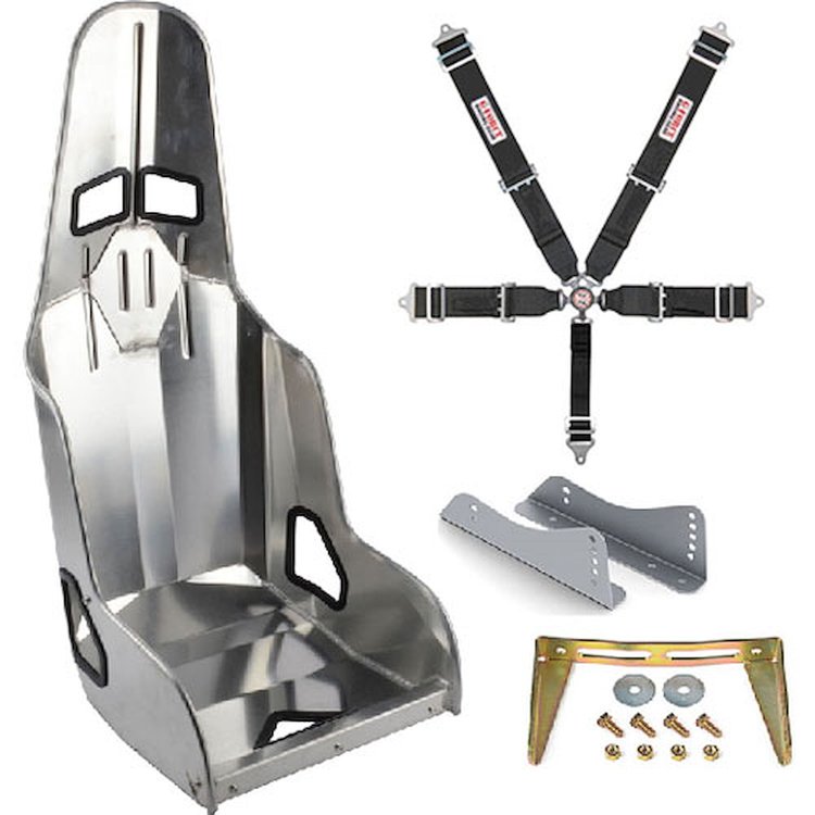 17" Race Seat and Black Harness Kit
