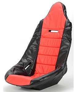 Pro High Back Vinyl Seat Cover Red with Black Trim