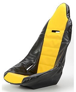 Pro High Back Vinyl Seat Cover Yellow with Black Trim