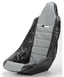 Pro High Back Vinyl Seat Cover Grey with Black Trim