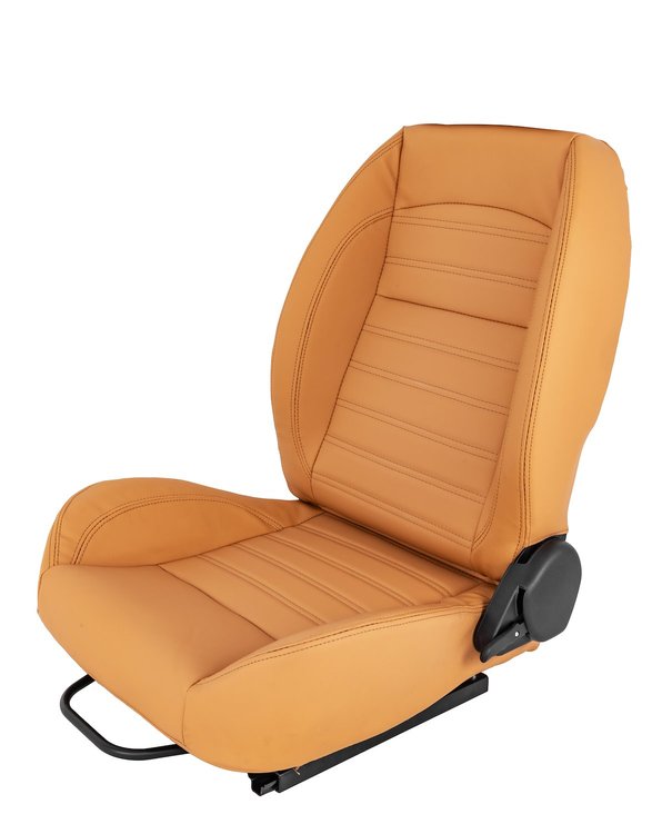 Retro Low Back Reclining Bucket Seat without Headrest, Left/Driver Side [Beige]