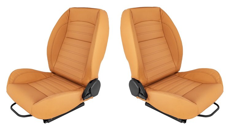 Retro Low Back Reclining Bucket Seat Kit [Without Headrest, Beige]