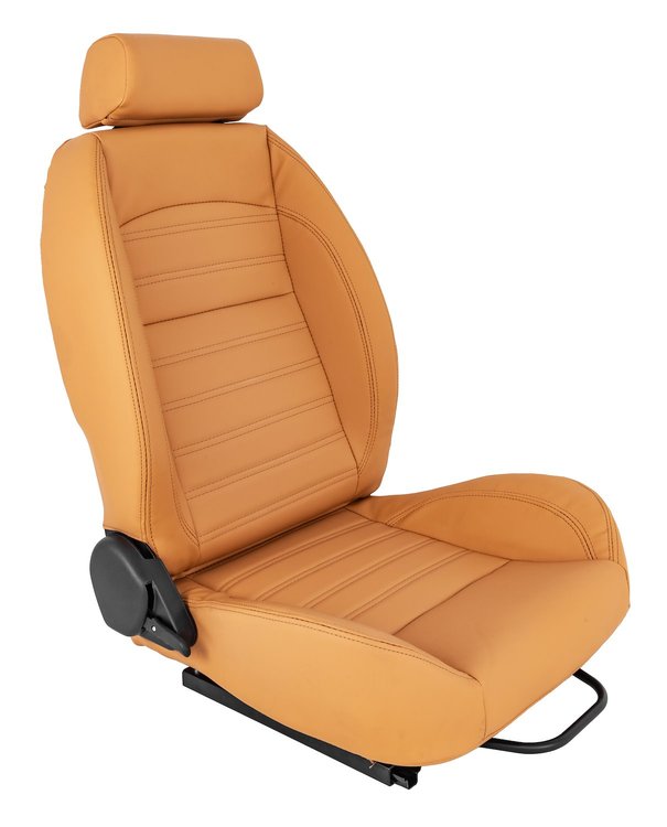 Retro Low Back Reclining Bucket Seat with Headrest, Right/Passenger Side [Beige]