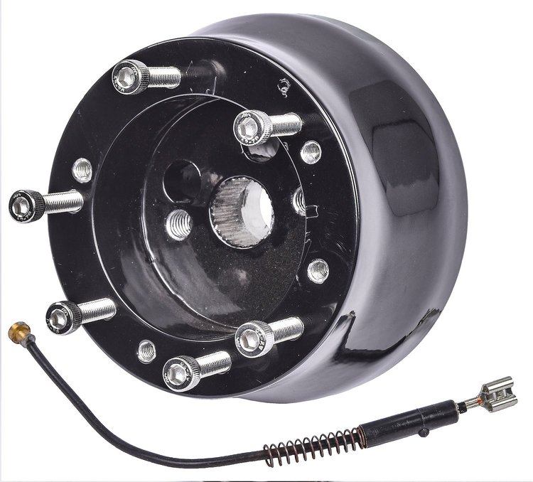 Steering Wheel Adapter for 1967-1994 GM/Chevy Steering Columns w/3/4 in. x 36 Spline Shaft [Black Billet Aluminum]