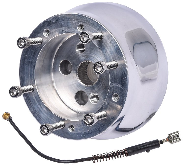 Steering Wheel Adapter for 1967-1994 GM/Chevy Splined Steering Columns w/3/4 in. x 36 Spline Shaft [Polished Billet Aluminum]