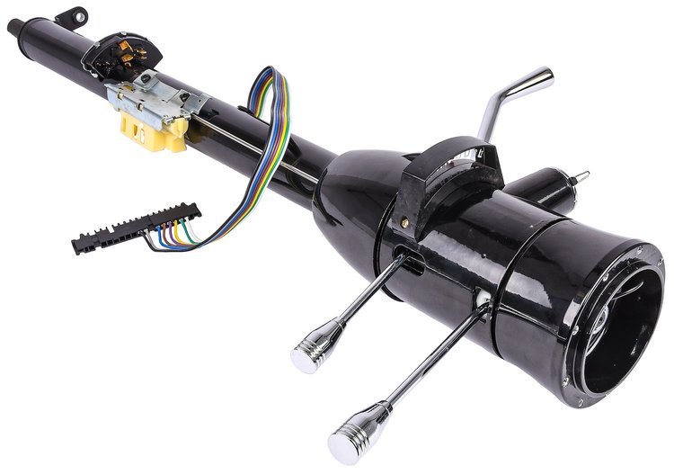 Column Shift Keyed Steering Column with Tilt, 2 in. Diameter, 30 in. Length, Black