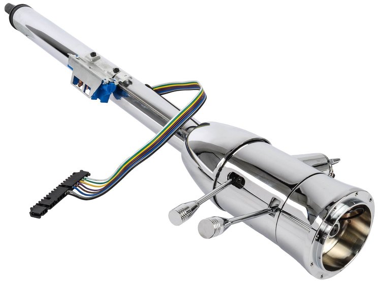 Universal Floor Shift Tilt Keyed Steering Column, Chrome, 2 in. Diameter, 30 in. Length