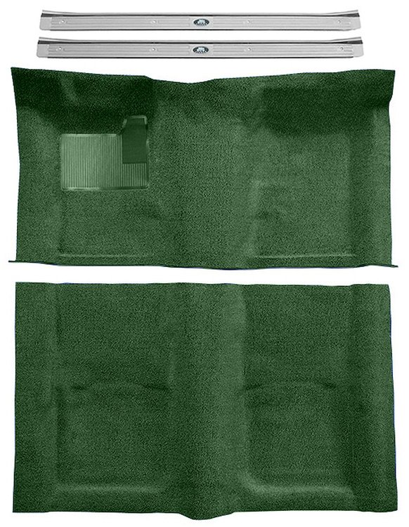 Molded Loop Carpet Kit for 1967-1969 Chevrolet Camaro, Pontiac Firebird [Mass Backing, Dark Green]
