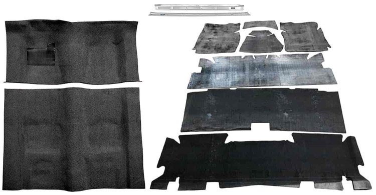 Molded Loop Carpet Kit for 1973 Chevrolet Camaro, Pontiac Firebird [OE-Style Jute Backing, Automatic Transmission, Black]