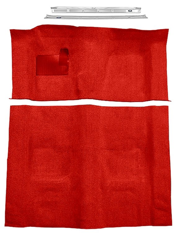 Molded Loop Carpet Kit for 1970-1973 Chevrolet Camaro, Pontiac Firebird [Mass Backing, 4-Speed Transmission, Red]