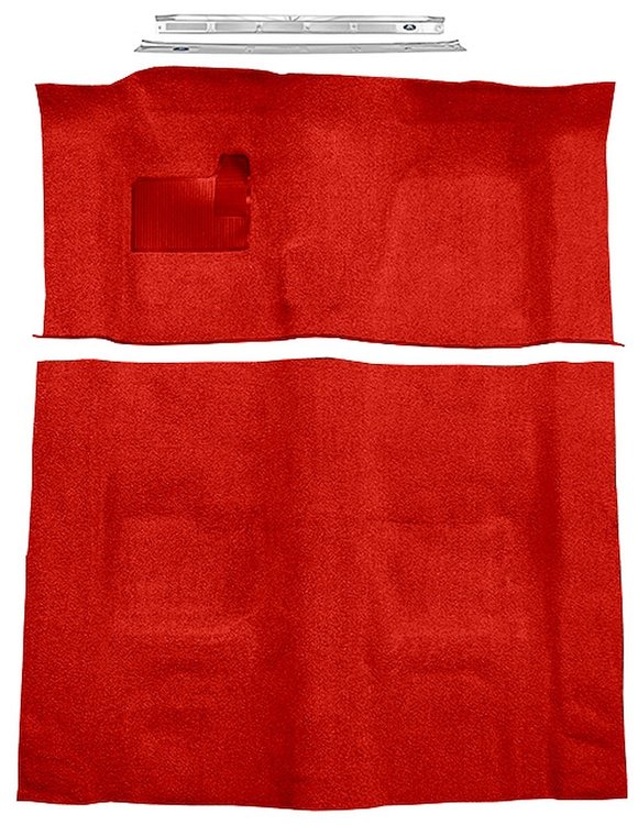 Red Molded Loop Carpet Kit w/Door Sill Plates for 1970-1973 Chevy Camaro, Pontiac Firebird [4-Speed Transmission]