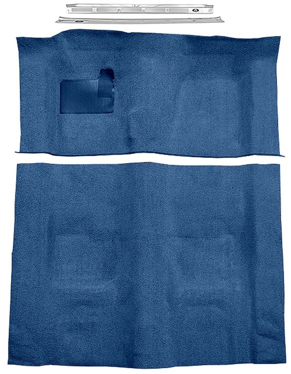 Medium Blue Molded Loop Carpet Kit w/Door Sill Plates for 1970-1973 Chevy Camaro, Pontiac Firebird [4-Speed Transmission]