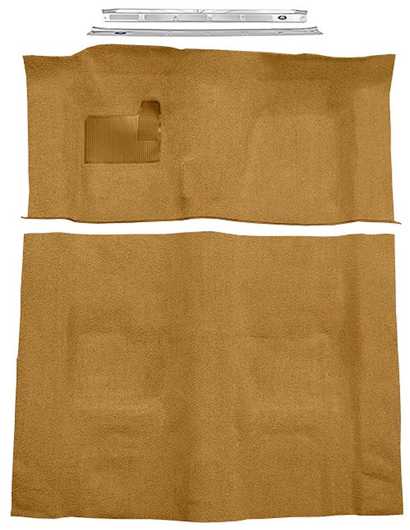 Medium Saddle Molded Loop Carpet Kit w/Door Sill Plates for 1970-1973 Chevy Camaro, Pontiac Firebird [4-Speed Transmission]