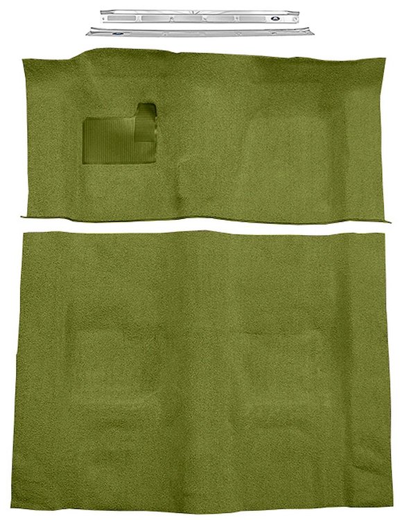 Molded Loop Carpet Kit for 1970-1973 Chevrolet Camaro, Pontiac Firebird [Mass Backing, 4-Speed Transmission, Moss Green]