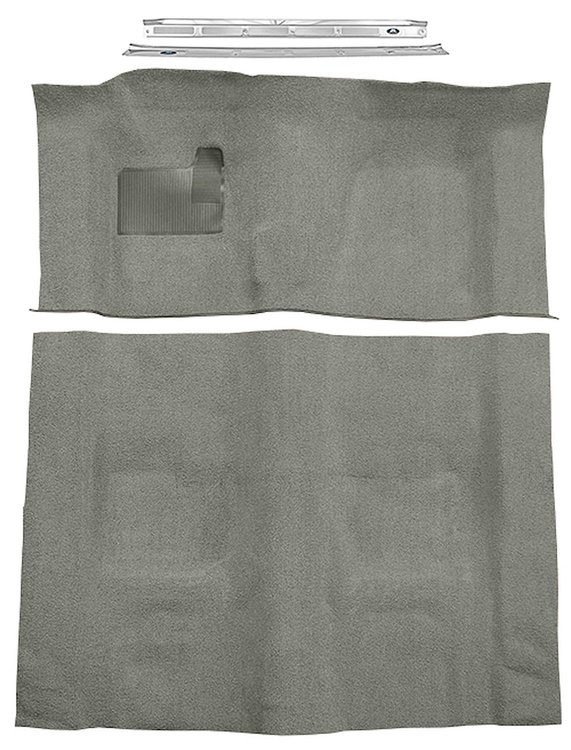 Molded Loop Carpet Kit for 1970-1973 Chevrolet Camaro, Pontiac Firebird [Mass Backing, 4-Speed Transmission, Silver]