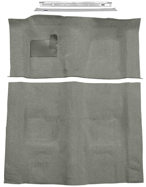 Silver Molded Loop Carpet Kit w/Door Sill Plates for 1970-1973 Chevy Camaro, Pontiac Firebird [4-Speed Transmission]