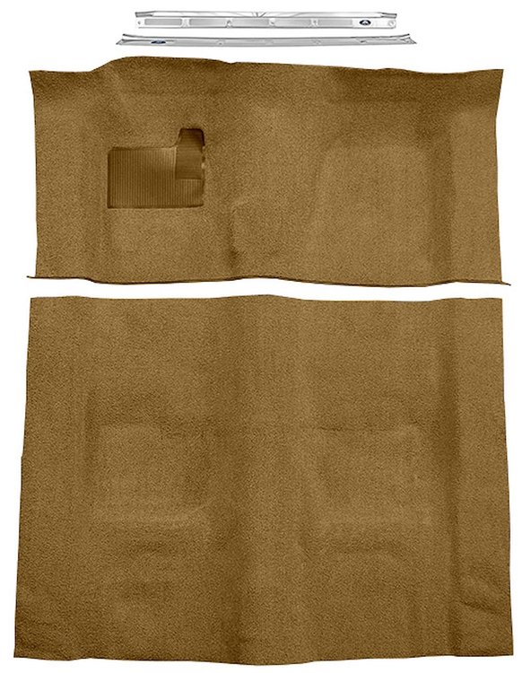 Fawn Sandalwood Molded Loop Carpet Kit w/Door Sill Plates for 1970-1973 Chevy Camaro, Pontiac Firebird [4-Speed Transmission]