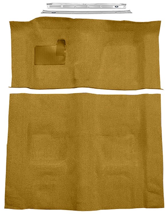 Gold Molded Loop Carpet Kit w/Door Sill Plates for 1970-1973 Chevy Camaro, Pontiac Firebird [4-Speed Transmission]