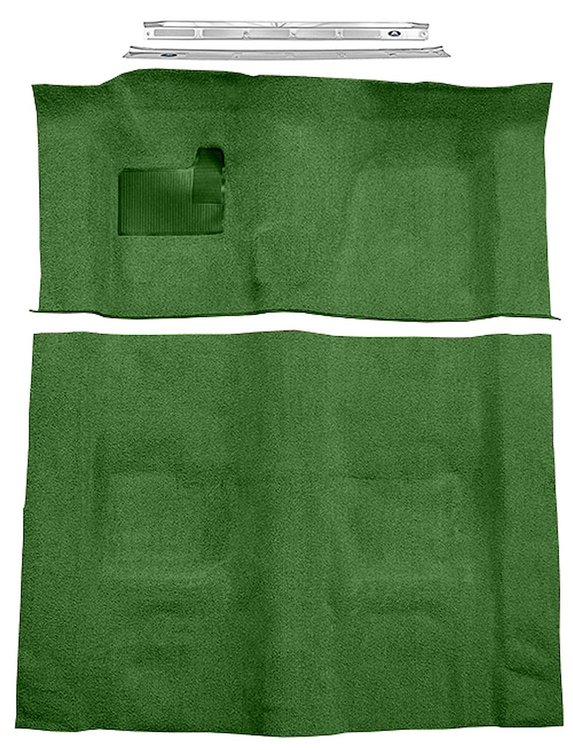 Molded Loop Carpet Kit for 1970-1973 Chevrolet Camaro, Pontiac Firebird [Mass Backing, 4-Speed Transmission, Green]