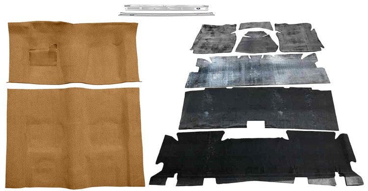 Buckskin Molded Cut Pile Carpet Kit for 1974-1975 Chevrolet Camaro, Pontiac Firebird [Automatic Transmission]