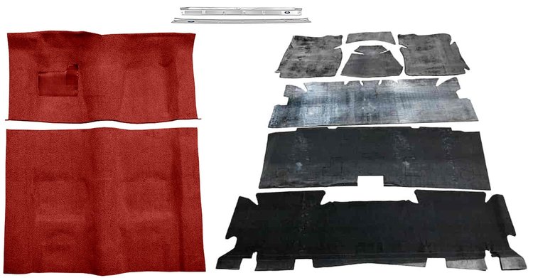 Oxblood Molded Cut Pile Carpet Kit for 1974-1975 Chevrolet Camaro, Pontiac Firebird [Automatic Transmission]