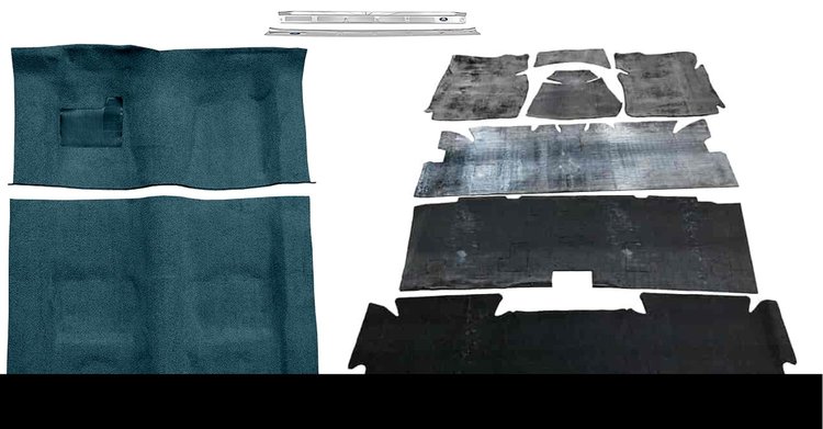 Dark Blue Molded Cut Pile Carpet Kit for 1974-1975 Chevrolet Camaro, Pontiac Firebird [Automatic Transmission]