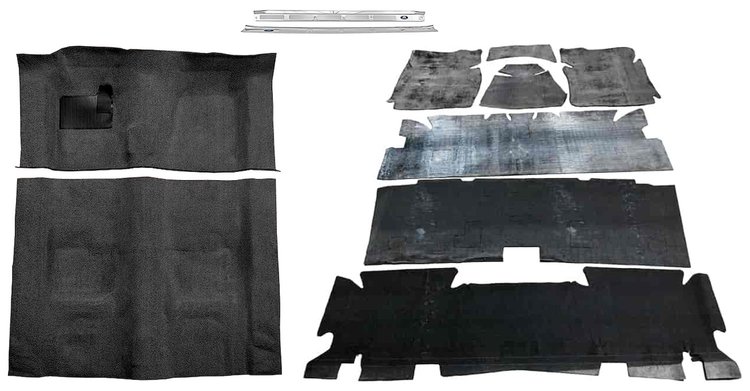 Black Molded Cut Pile Carpet Kit for 1974-1975 Chevrolet Camaro, Pontiac Firebird [4-Speed Transmission]
