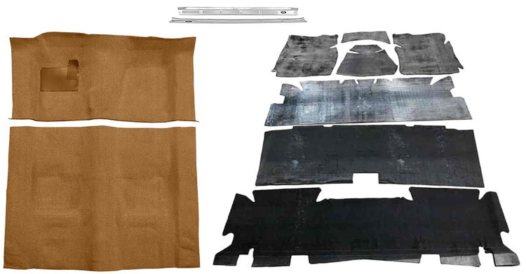 Buckskin Molded Cut Pile Carpet Kit for 1974-1975 Chevrolet Camaro, Pontiac Firebird [4-Speed Transmission]