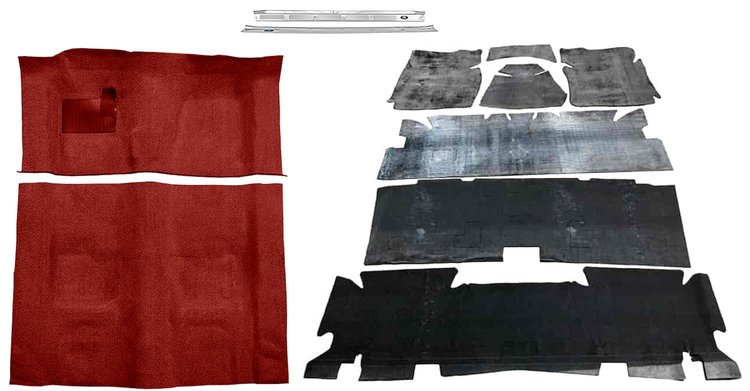 Oxblood Molded Cut Pile Carpet Kit for 1974-1975 Chevrolet Camaro, Pontiac Firebird [4-Speed Transmission]