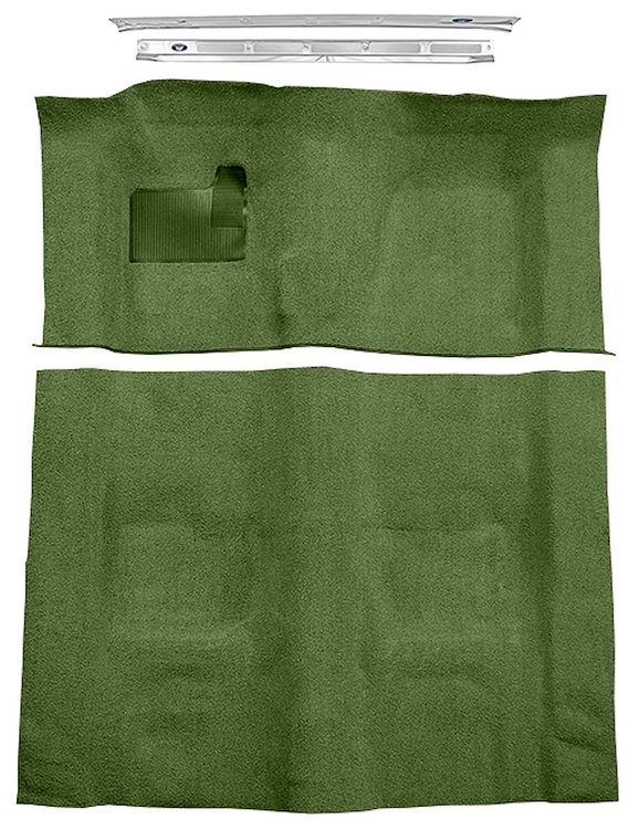 Willow Green Molded-Cut-Pile Carpet Kit for 1974-1975 Chevrolet Camaro, Pontiac Firebird w/4-Speed Transmission [Mass Backing]