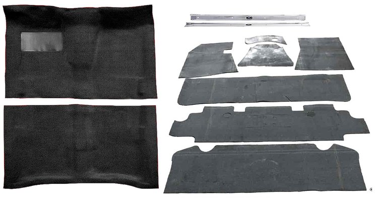 Black Molded Loop Carpet Kit w/OE Jute Fits Select 1964-1967 Buick, Chevy, Olds, Pontiac 2-Door A-Body [Auto Trans]