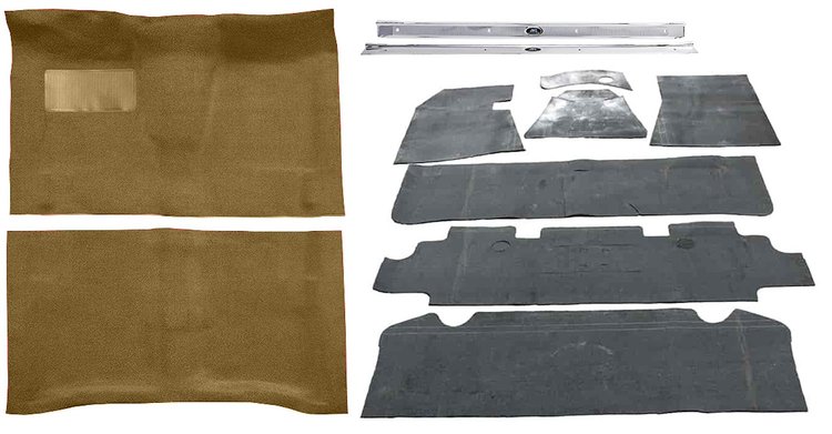 Fawn Molded Loop Carpet Kit w/OE Jute Fits Select 1964-1967 Buick, Chevy, Olds, Pontiac 2-Door A-Body [Auto Trans]