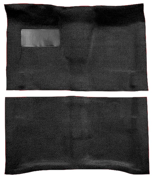 Molded Loop Carpet Fits Select 1964-1967 Buick, Chevrolet, Oldsmobile, Pontiac Models [Mass Backing, Automatic, Black]