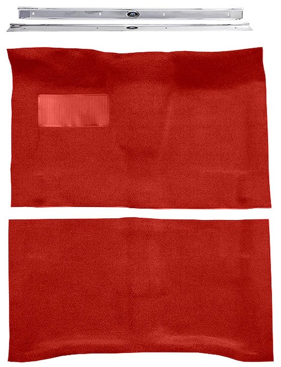 Molded Loop Carpet Kit Fits Select 1964-1967 Buick, Chevy, Olds, Pontiac [Mass Backing, Automatic, Red]