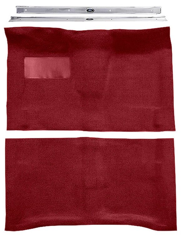 Molded Loop Carpet Kit Fits Select 1964-1967 Buick, Chevy, Olds, Pontiac [Mass Backing, Automatic, Maroon]