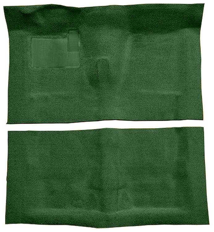 Molded Loop Carpet Fits Select 1968-1972 Buick, Chevy, Oldsmobile, Pontiac Models [Jute Backing, 4-Speed w/Buckets, Dark Green]