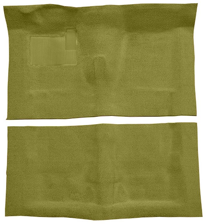 Molded Loop Carpet Fits Select 1968-1972 Buick, Chevy, Oldsmobile, Pontiac Models [Jute Backing, 4-Speed w/Buckets, Ivy Gold]
