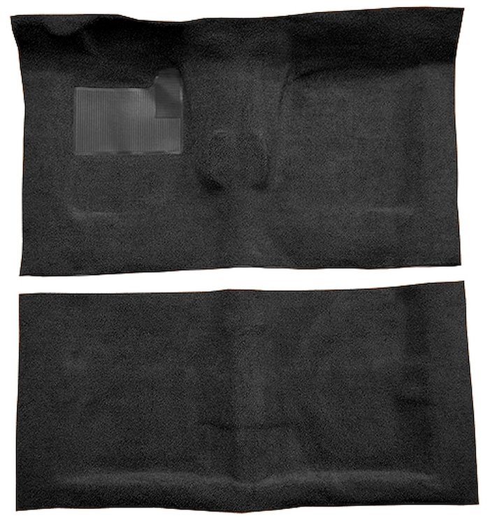 Molded Loop Carpet Fits Select 1968-1972 Buick, Chevrolet, Oldsmobile, Pontiac Models [Mass Backing, 4-Speed w/Buckets, Black]