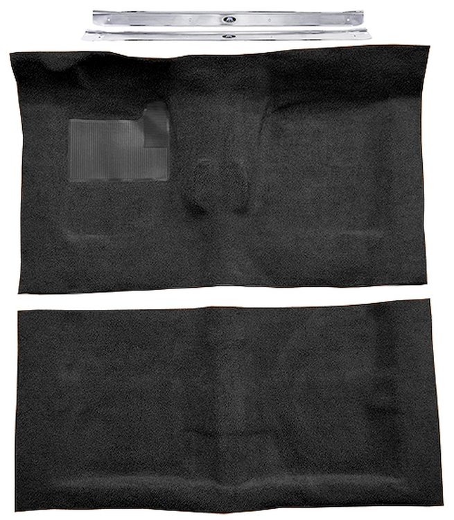Molded Loop Carpet Kit Fits Select 1968-1972 Buick, Chevy, Olds, Pontiac 2-Door [Mass Backing, 4-Speed w/Buckets, Black]
