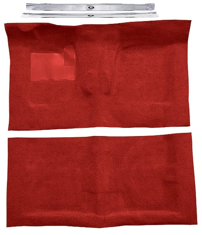 Molded Loop Carpet Kit Fits Select 1968-1972 Buick, Chevy, Olds, Pontiac 2-Door [Mass Backing, 4-Speed w/Buckets, Red]