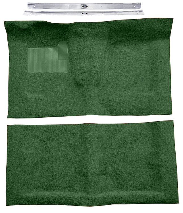 Molded Loop Carpet Kit Fits Select 1968-1972 Buick, Chevy, Olds, Pontiac 2-Door [Mass Backing, 4-Speed w/Buckets, Dark Green]