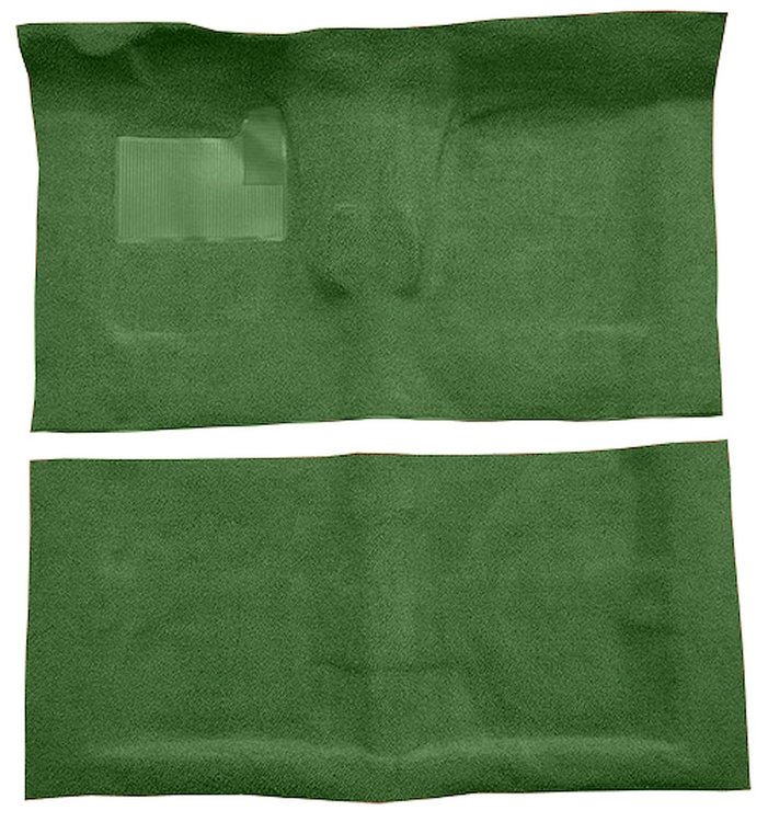Molded Loop Carpet Fits Select 1968-1972 Buick, Chevrolet, Oldsmobile, Pontiac Models [Mass Backing, 4-Speed w/Buckets, Green]