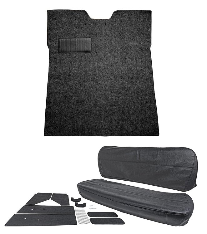 Carpet and Interior Upholstery Kit for 1947-1954 Chevrolet/GMC Regular Cab Truck w/o Gas Tank in Cab [Black]