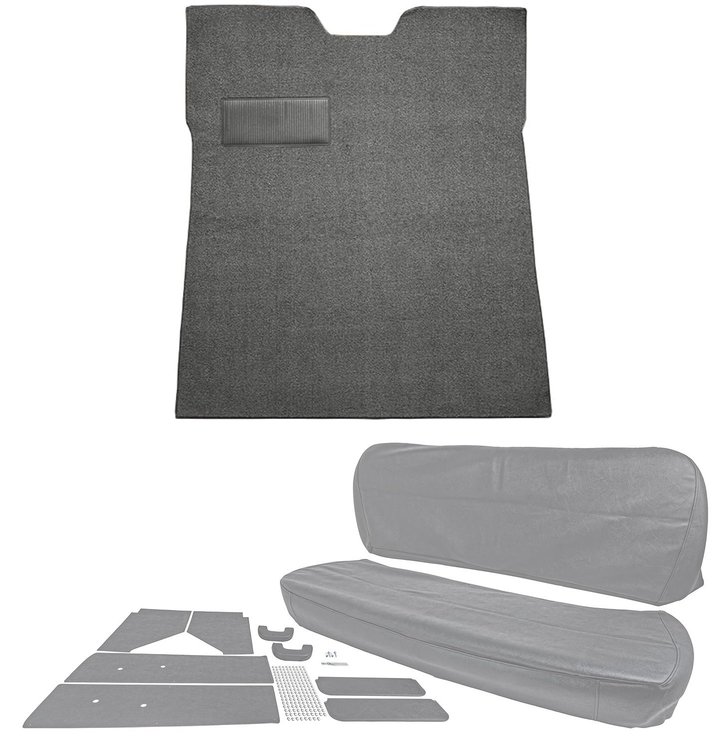 Carpet and Interior Upholstery Kit for 1947-1954 Chevrolet/GMC Regular Cab Truck w/o Gas Tank in Cab [Gunmetal Gray/Gray]