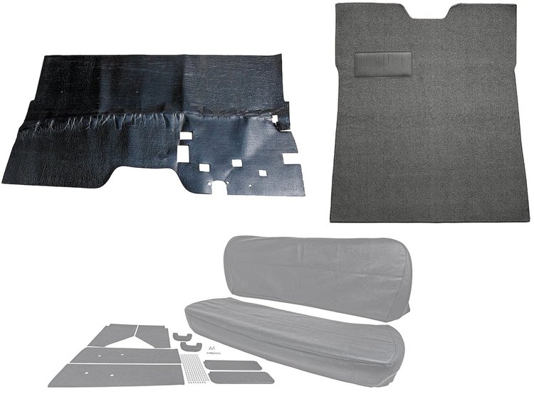 Carpet, Upholstery and Sound Deadener Kit for 1947-1954 Chevrolet/GMC Regular Cab Truck w/o Gas Tank in Cab [Gunmetal Gray/Gray]