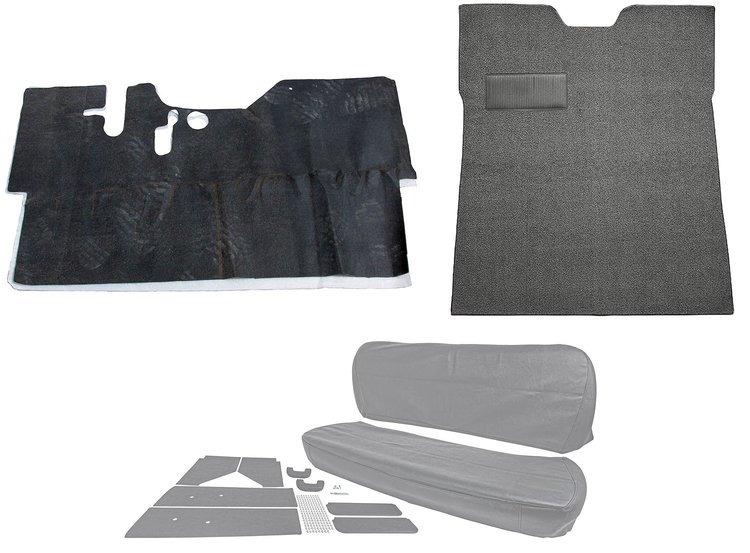 Carpet, Upholstery and Sound Deadener Kit for 1955 (1st Series) Chevrolet/GMC Truck w/o Gas Tank in Cab [Gunmetal Gray/Gray]