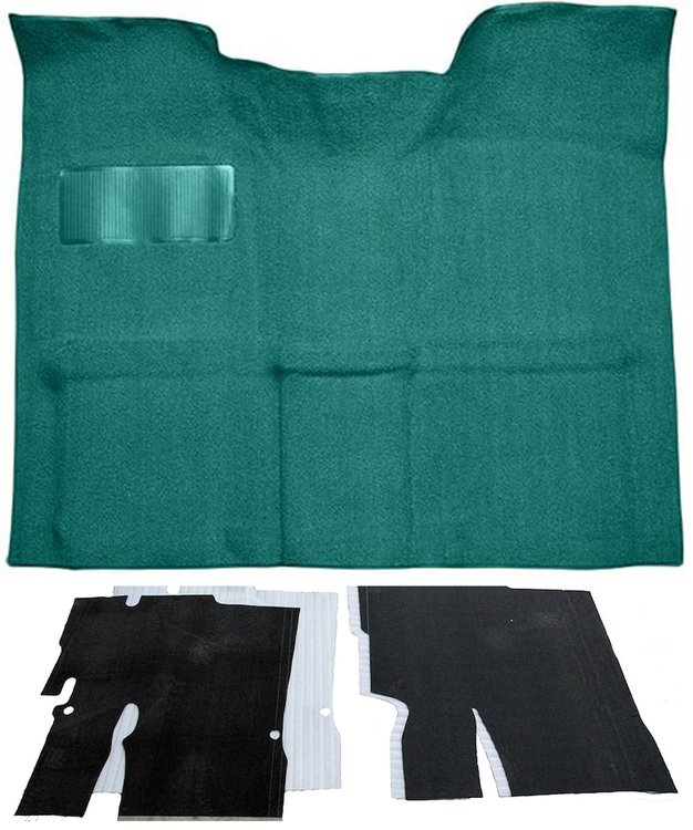 Molded Loop Carpet Kit for 1967-1972 Chevrolet, GMC C Series Regular Cab Truck w/Auto/3-Speed Manual [OE Jute Backing, Aqua]