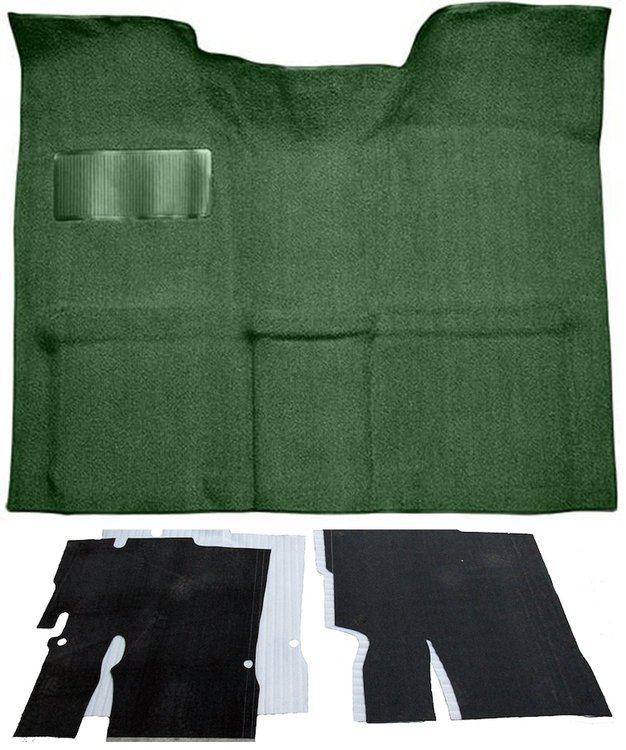 Molded Loop Carpet Kit for 1967-1972 Chevy, GMC C Series Regular Cab Truck w/Auto/3-Speed Manual [OE Jute Backing, Dark Green]
